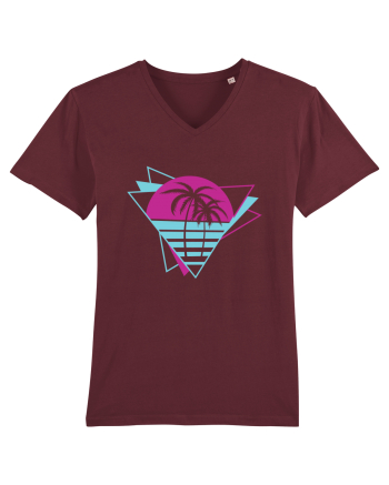 Palm Tree Retro 80s Burgundy