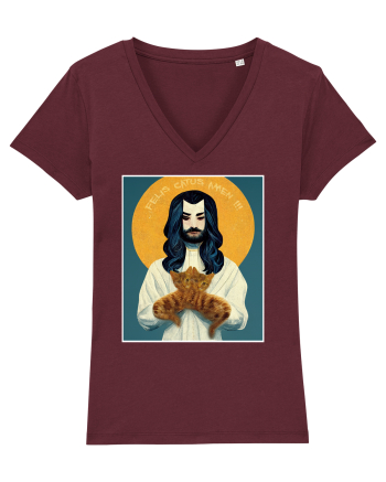 jesus cu pisici Burgundy