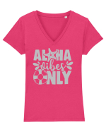 Aloha Vibes Only Tricou mânecă scurtă guler V Damă Evoker