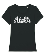 Aloha   Tricou mânecă scurtă guler larg fitted Damă Expresser