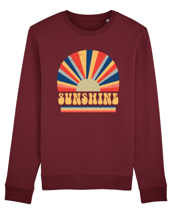 Retro 70s Style Hippie Sunshine Burgundy