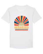 Retro 70s Style Hippie Sunshine Tricou mânecă scurtă guler larg Bărbat Skater