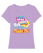 Retro 80s Baby 90s Made Me Tricou mânecă scurtă guler larg fitted Damă Expresser