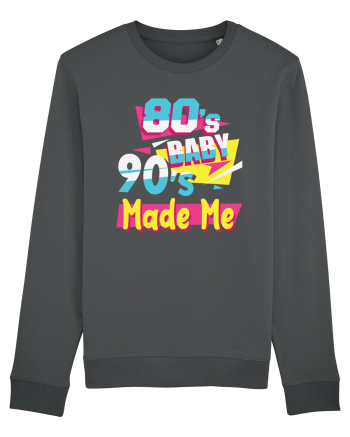 Retro 80s Baby 90s Made Me Anthracite