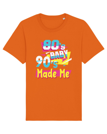 Retro 80s Baby 90s Made Me Bright Orange