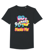 Retro 80s Baby 90s Made Me Tricou mânecă scurtă guler larg Bărbat Skater