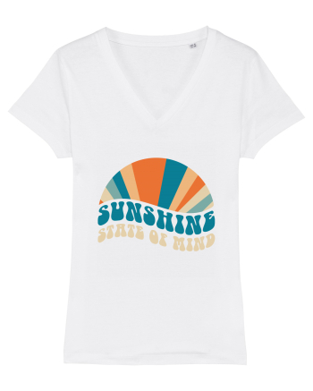 Sunshine State of Mind Retro Sunset White