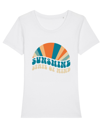 Sunshine State of Mind Retro Sunset White