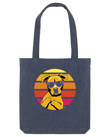 Thug Dog 80s Retro Style Midnight Blue