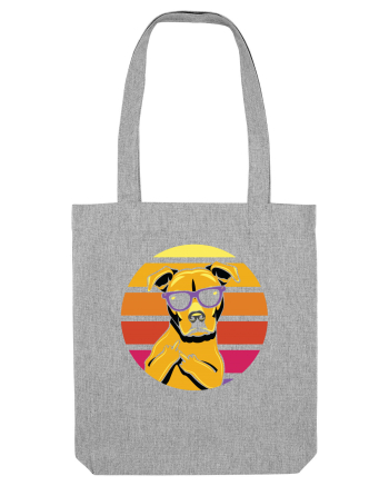 Thug Dog 80s Retro Style Heather Grey