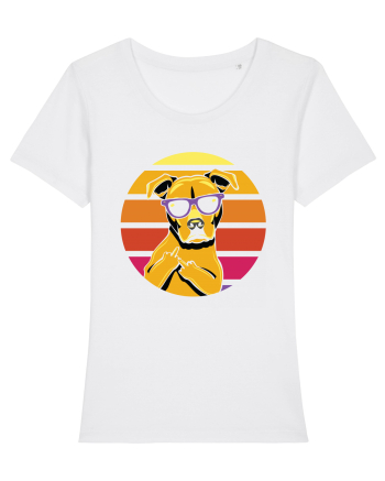 Thug Dog 80s Retro Style White