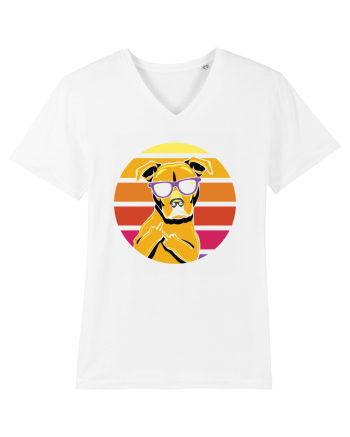 Thug Dog 80s Retro Style White