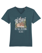 Pentru montaniarzi - In Retezat eu mă intorc acasă Tricou mânecă scurtă guler V Bărbat Presenter
