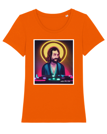 jesus is a dj Bright Orange