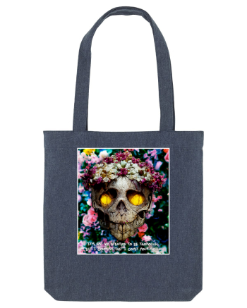 flower skull Midnight Blue