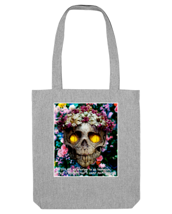 flower skull Heather Grey
