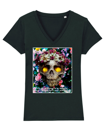 flower skull Black