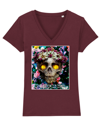 flower skull Burgundy