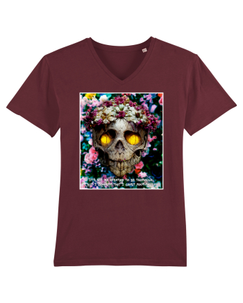 flower skull Burgundy