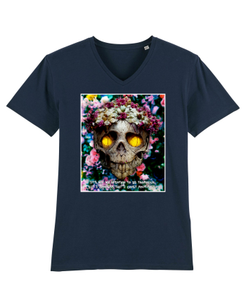flower skull French Navy