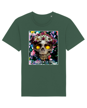 flower skull Bottle Green