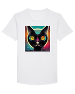 cat fish mode Tricou mânecă scurtă guler larg Bărbat Skater