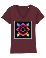 mandala flower Tricou mânecă scurtă guler V Damă Evoker