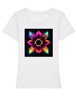 mandala flower Tricou mânecă scurtă guler larg fitted Damă Expresser