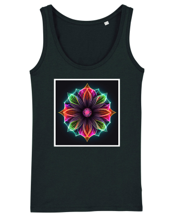 mandala light flower Black