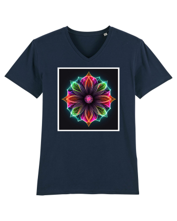 mandala light flower French Navy
