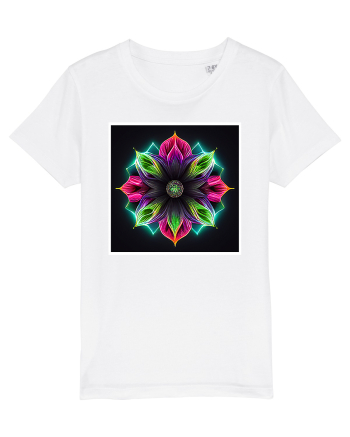 mandala neon light flower White