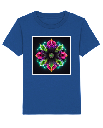 mandala neon light flower Majorelle Blue