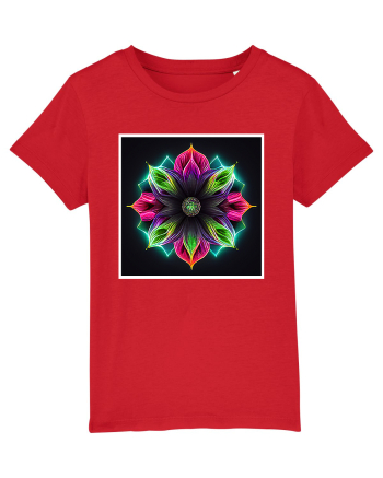 mandala neon light flower Red