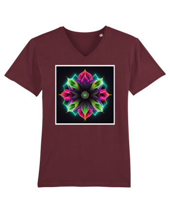 mandala neon light flower Burgundy