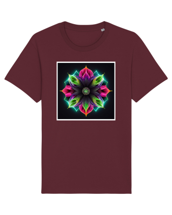 mandala neon light flower Burgundy