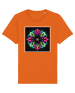 mandala neon light flower Tricou mânecă scurtă Unisex Rocker