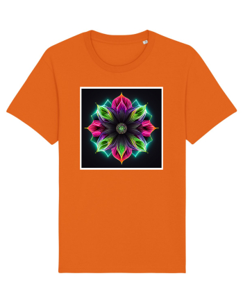 mandala neon light flower Bright Orange