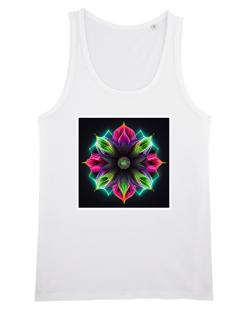 mandala neon light flower White