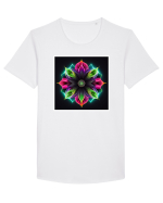 mandala neon light flower Tricou mânecă scurtă guler larg Bărbat Skater