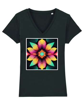 mandala beautiful flower Black