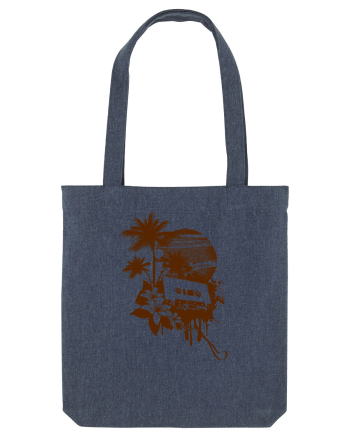 Retro Sunset Tropical Summer Midnight Blue