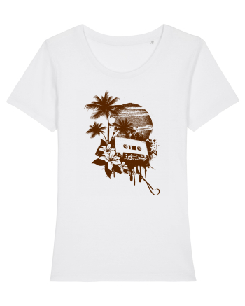 Retro Sunset Tropical Summer White
