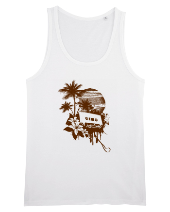 Retro Sunset Tropical Summer White