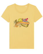 Retro Hippie Love Tricou mânecă scurtă guler larg fitted Damă Expresser