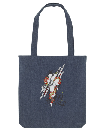 Ninja Flower Art Midnight Blue