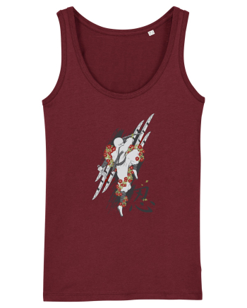 Ninja Flower Art Burgundy
