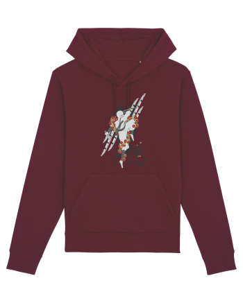 Ninja Flower Art Burgundy