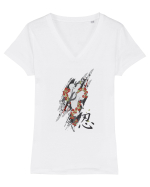 Ninja Flower Art Tricou mânecă scurtă guler V Damă Evoker