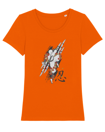 Ninja Flower Art Bright Orange