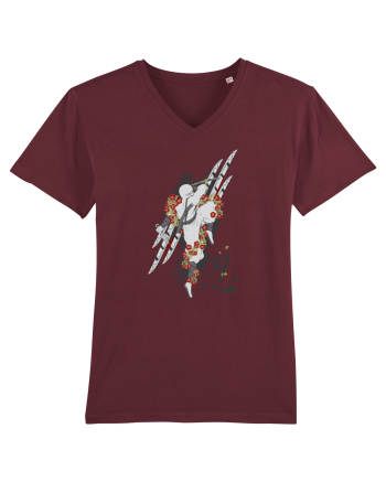 Ninja Flower Art Burgundy